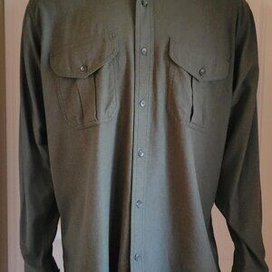 C.C. FILSON Size XL Cotton Flannel Shirt Loden Green Long Sleeve Button Seattle